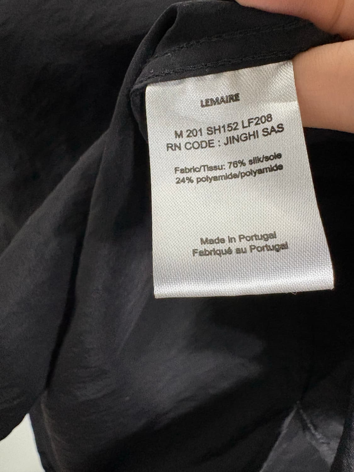 르메르 드라이실크 셋업 블랙 상품이미지4