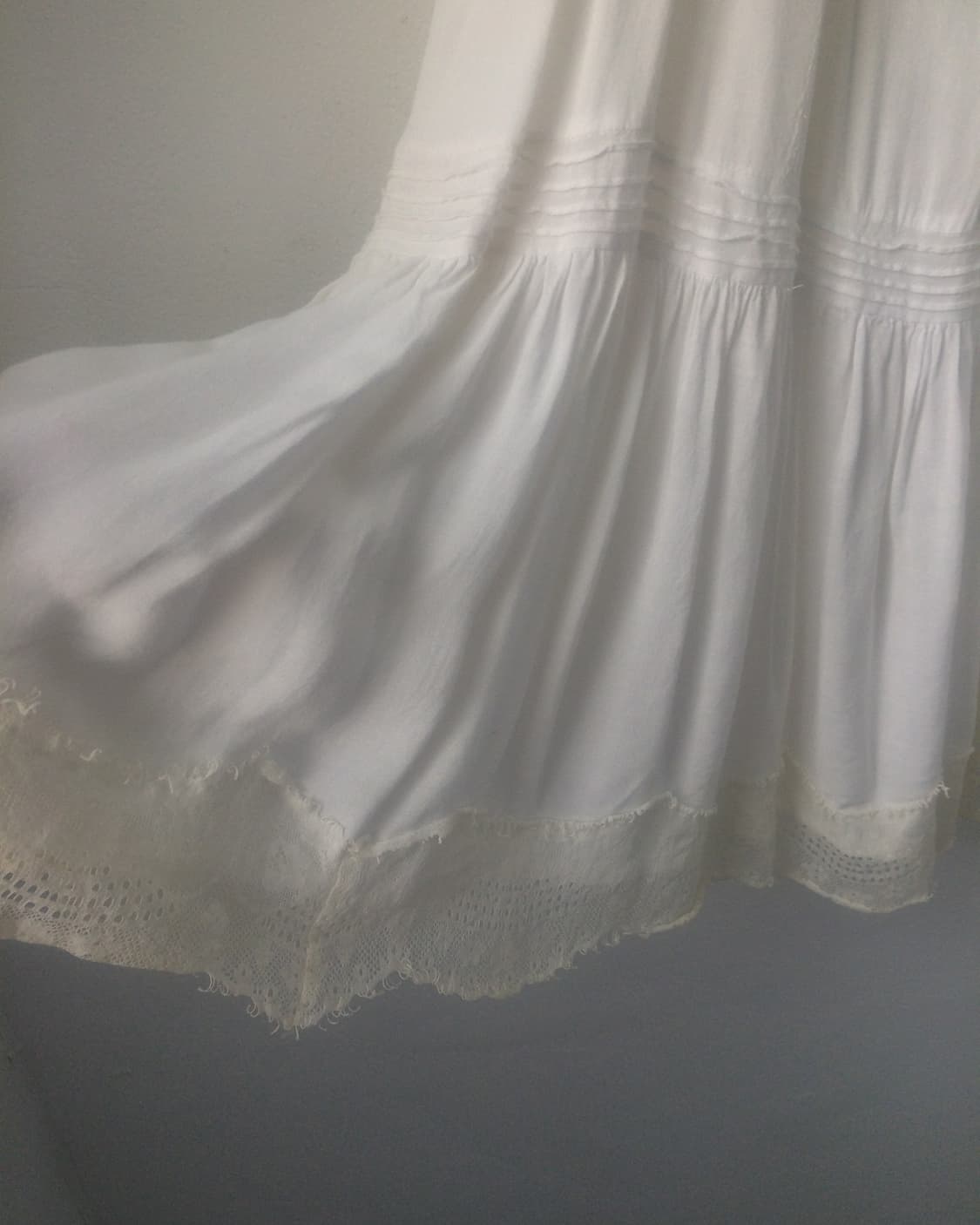 Lace point white long skirt 상품이미지5