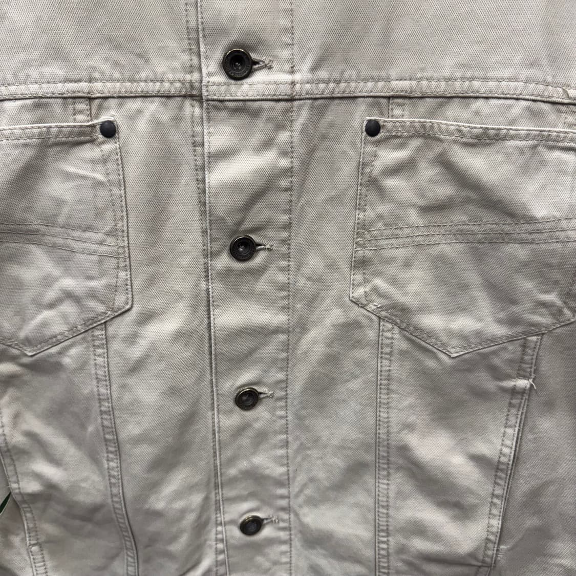 00s USA VINTAGE 데님 트러커자켓 전면 투포켓 포인트 아이보리 상품이미지5