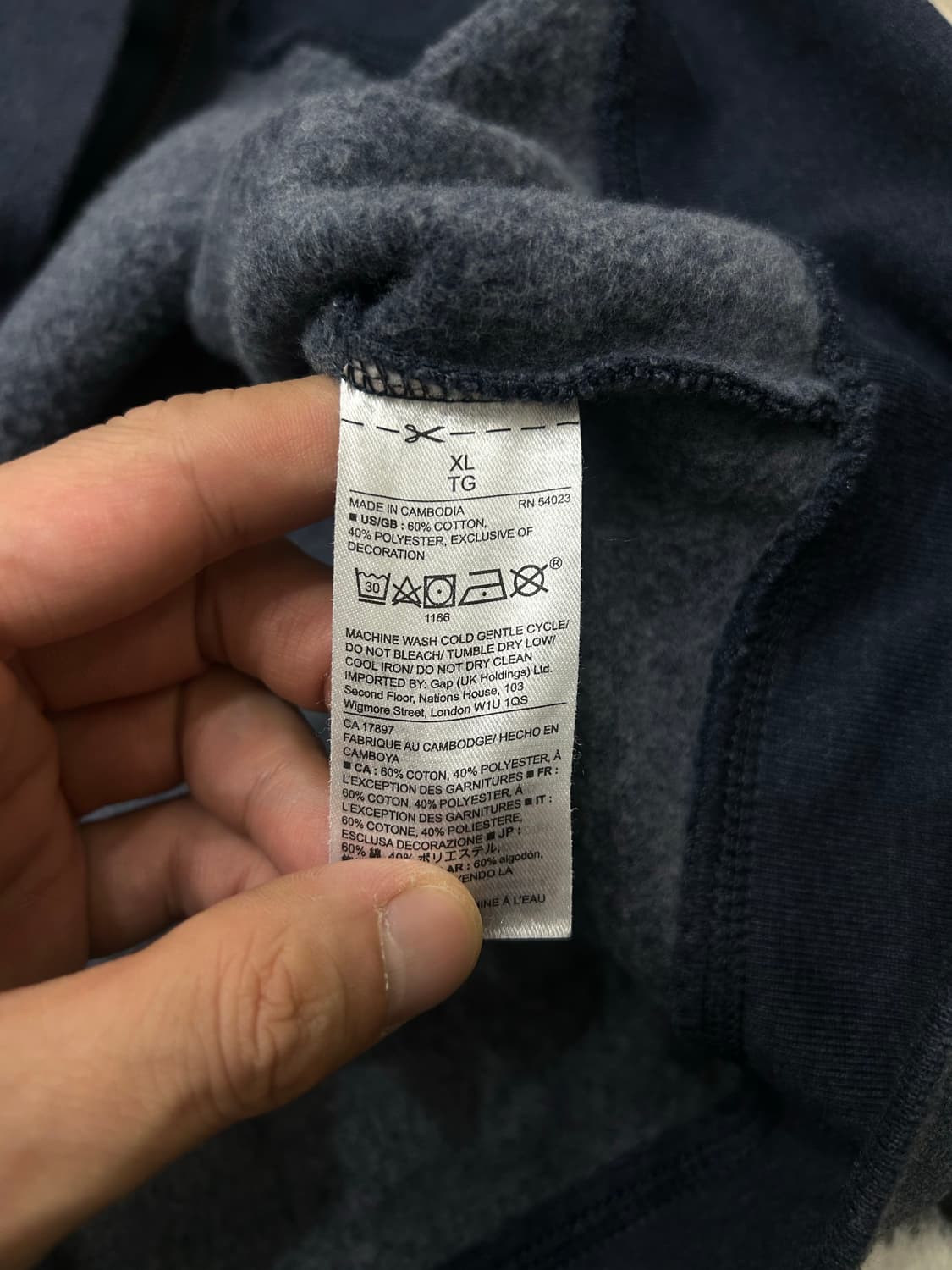 [XL]GAP 성조기 후드집업/짙은네이비/기모 상품이미지6