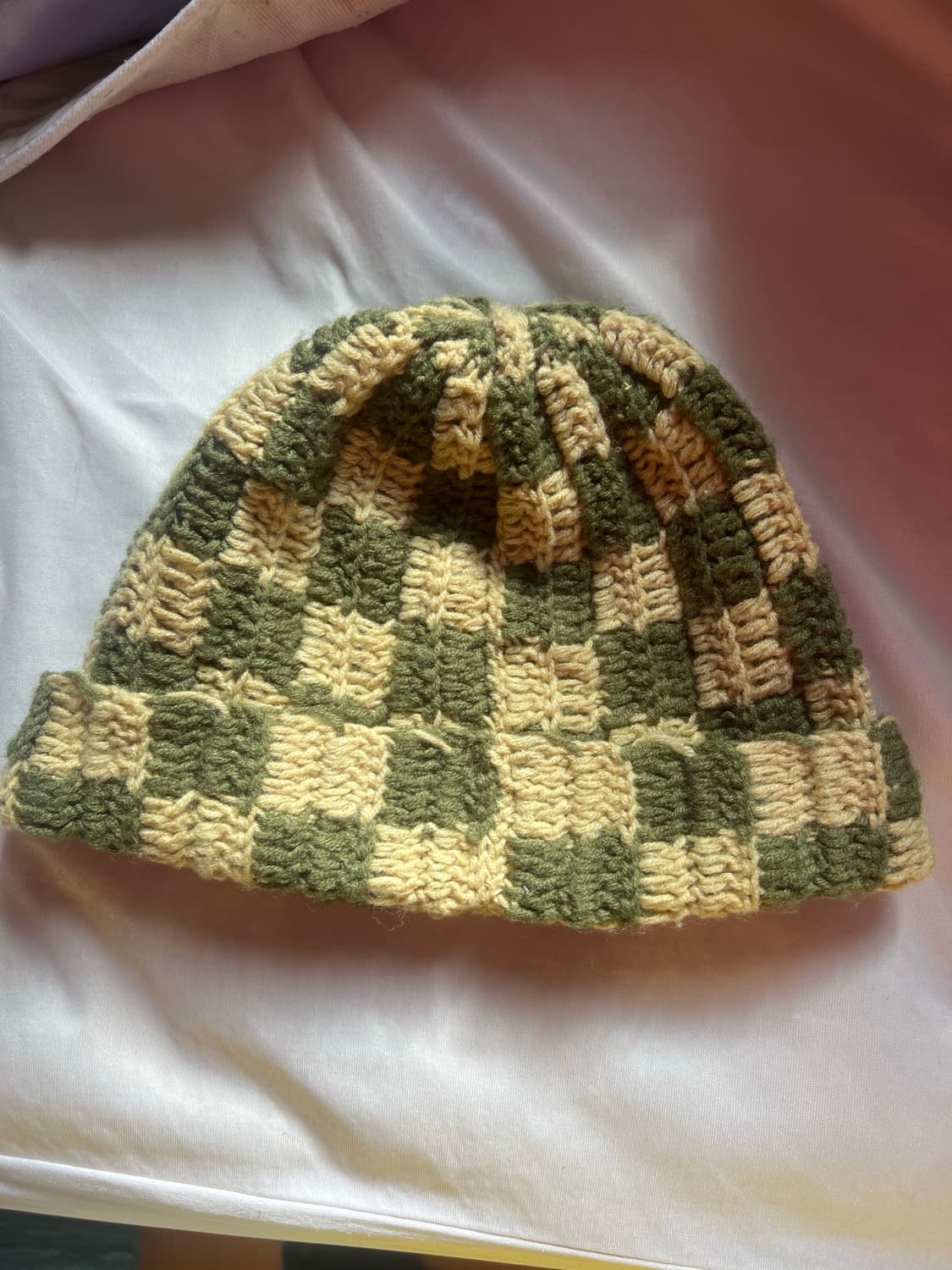 스투시 크로쉐 체커보드 비니 올리브  상품이미지2