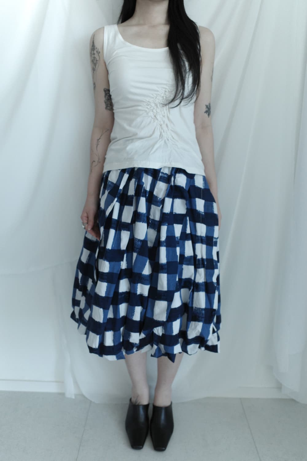 marni x uniqlo) check balloon skirt 상품이미지7