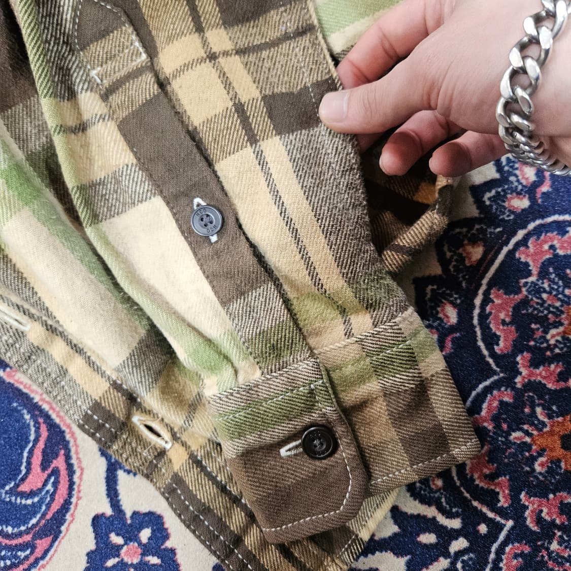 홀리스터 브라운 플란넬 체크 셔츠 S 상품이미지4