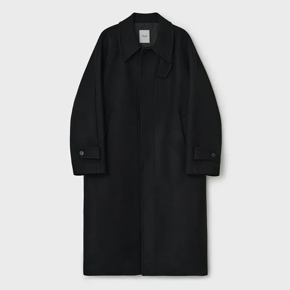 벨리에 22f/w 맥시 멜톤 울 발마칸 코트_블랙 상품이미지1