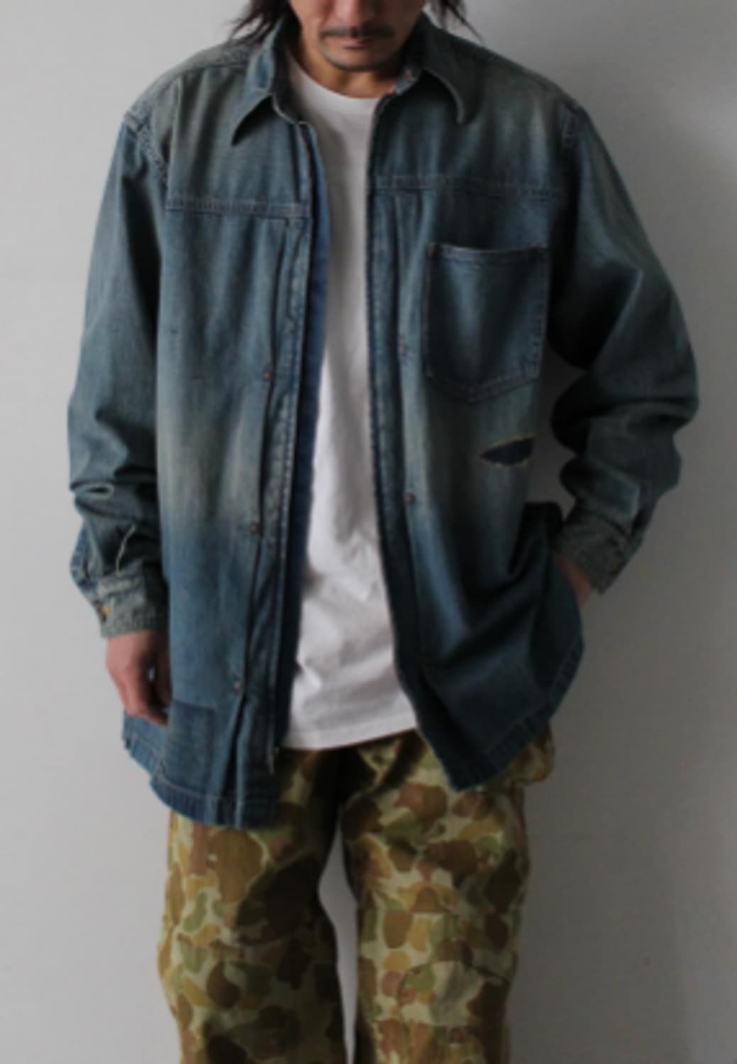 XL) bowwow 바우와우 25ss 집 데님 셔츠 자켓 상품이미지8