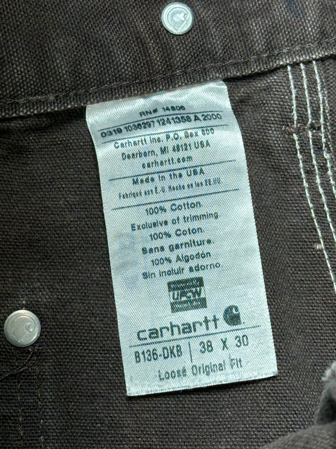 OG USA Made 칼하트 B136 더블니 DKB 칼하트 썩블니 상품이미지9