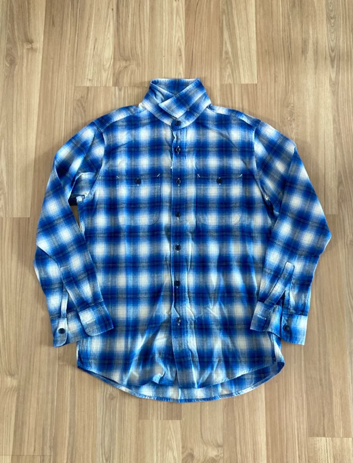 유니클로 옴브레 체크 플란넨 셔츠 M 상품이미지1