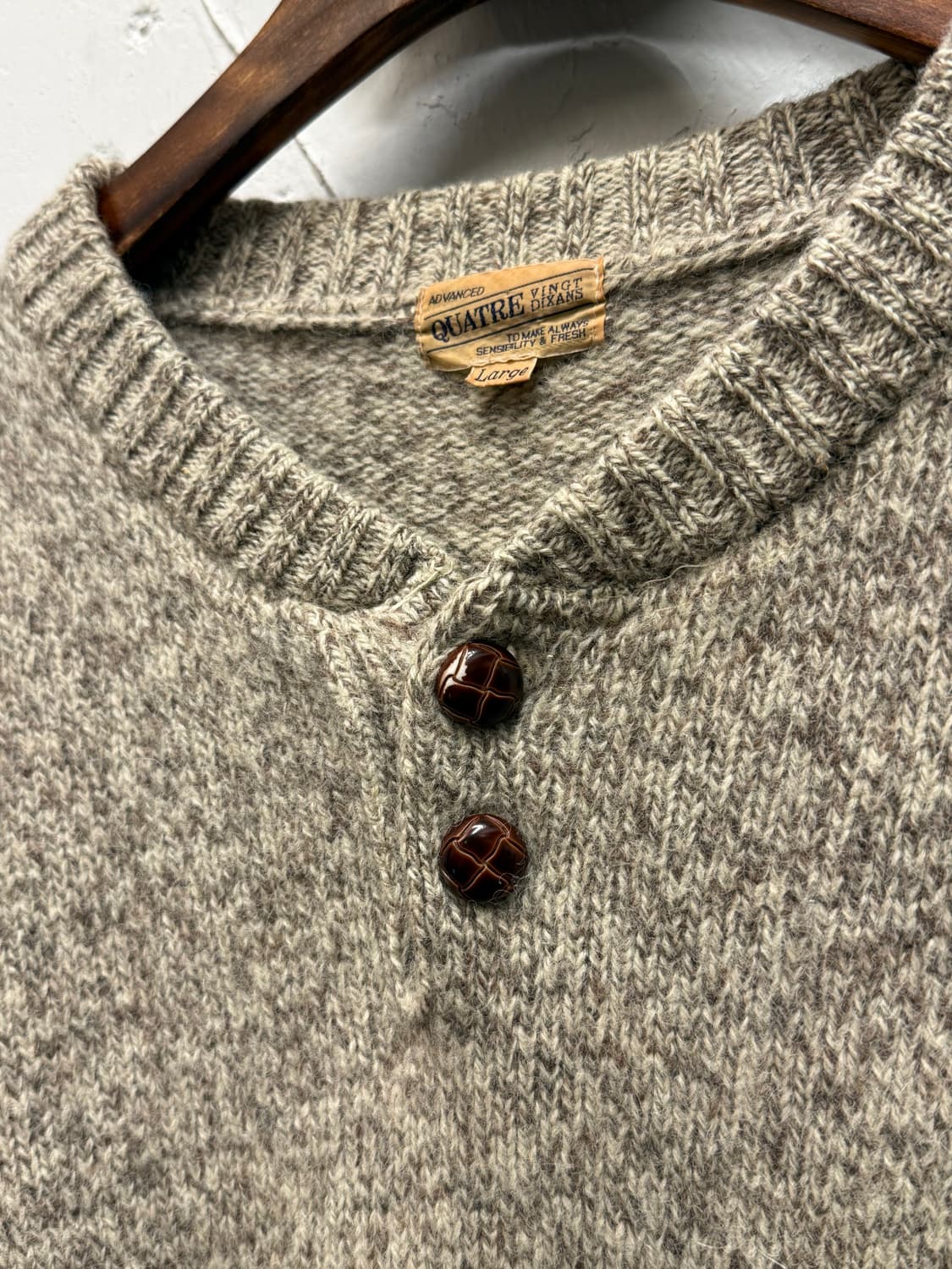 Vintage Wool Henley Neck Knit 상품이미지3