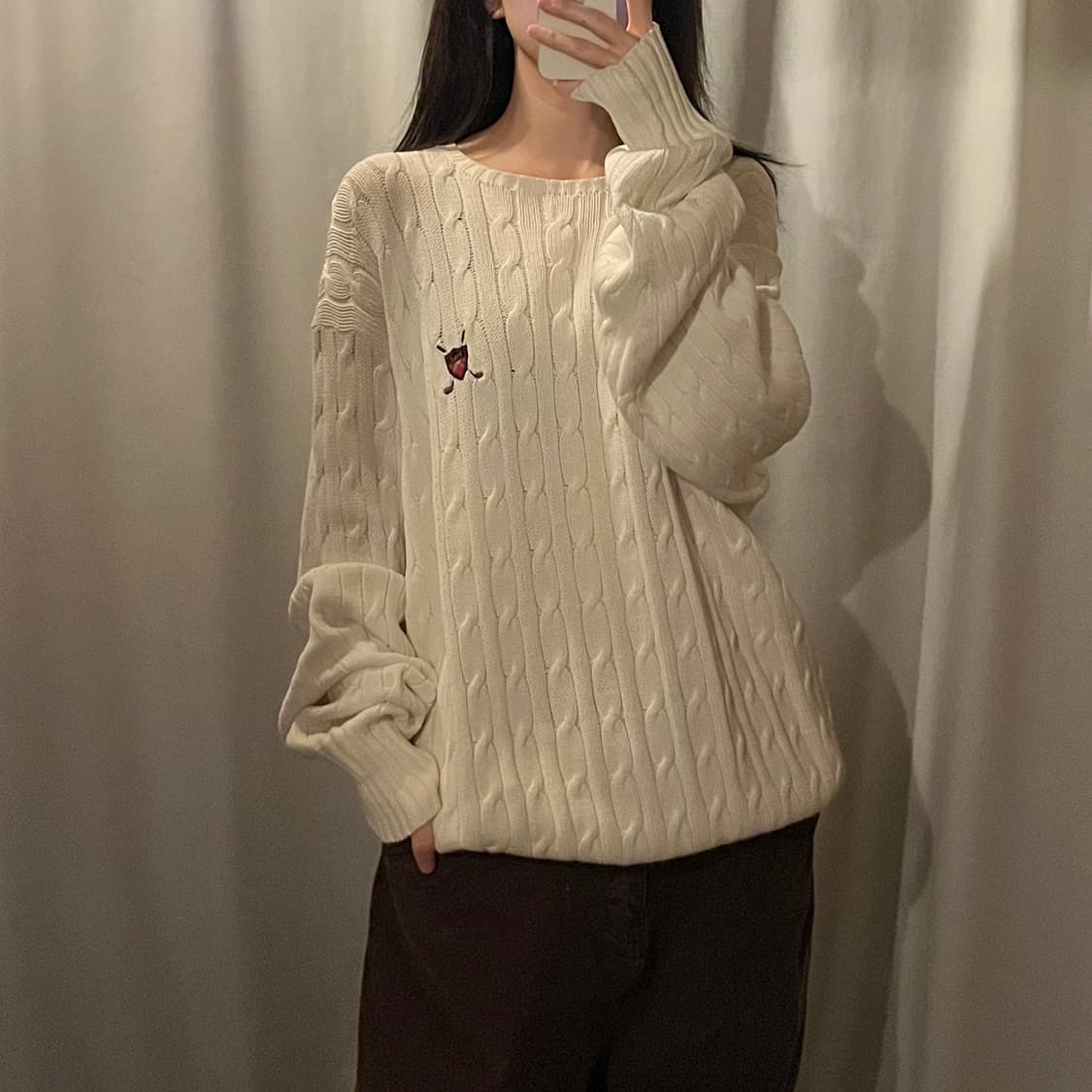 폴로랄프로렌 케이블 니트 아이보리 상품이미지1