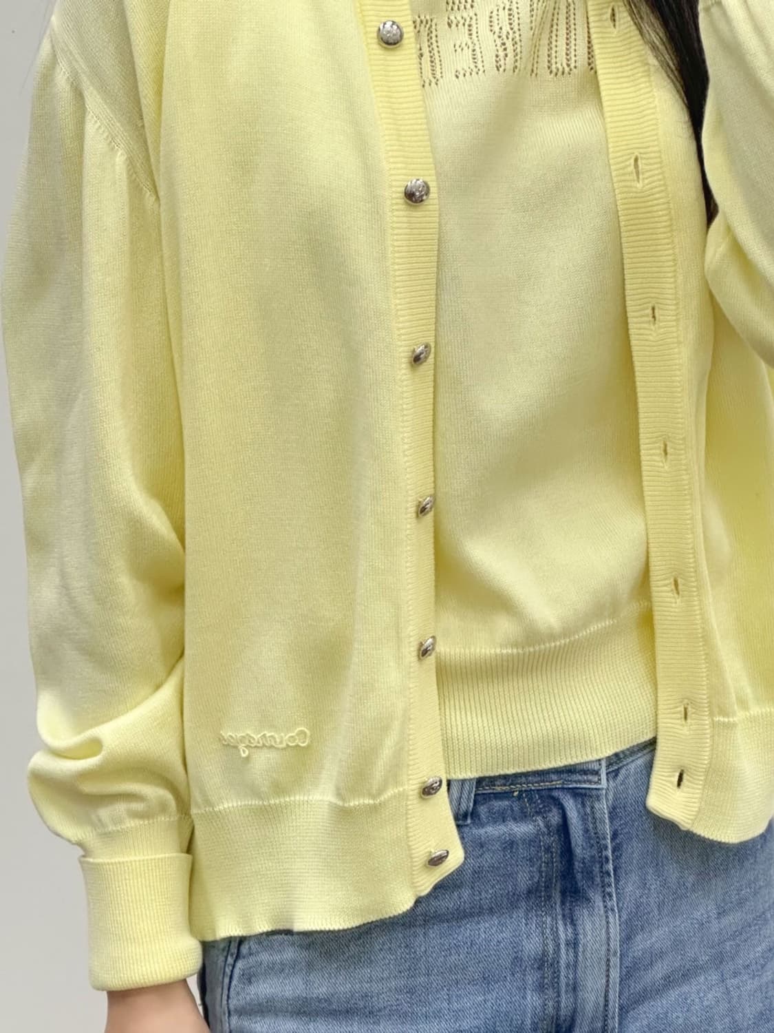 courreges / 꾸레쥬 옐로우 코튼 슬리브리스 + 가디건 세트  상품이미지10