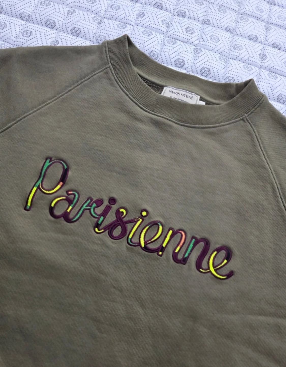 메종키츠네 파리지엥 맨투맨 올리브 95 상품이미지1