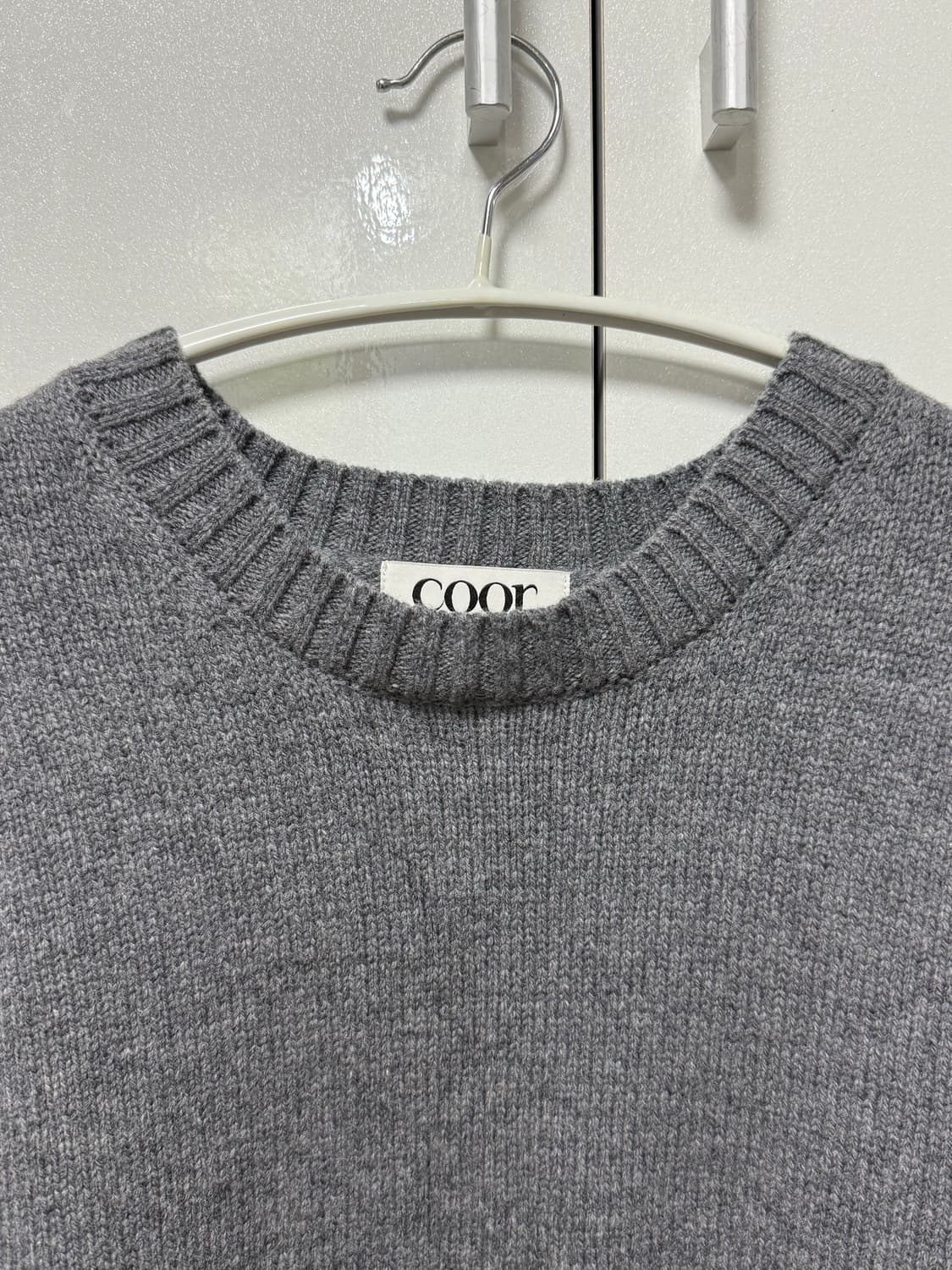 쿠어 울 크롭니트 그레이 m 상품이미지3