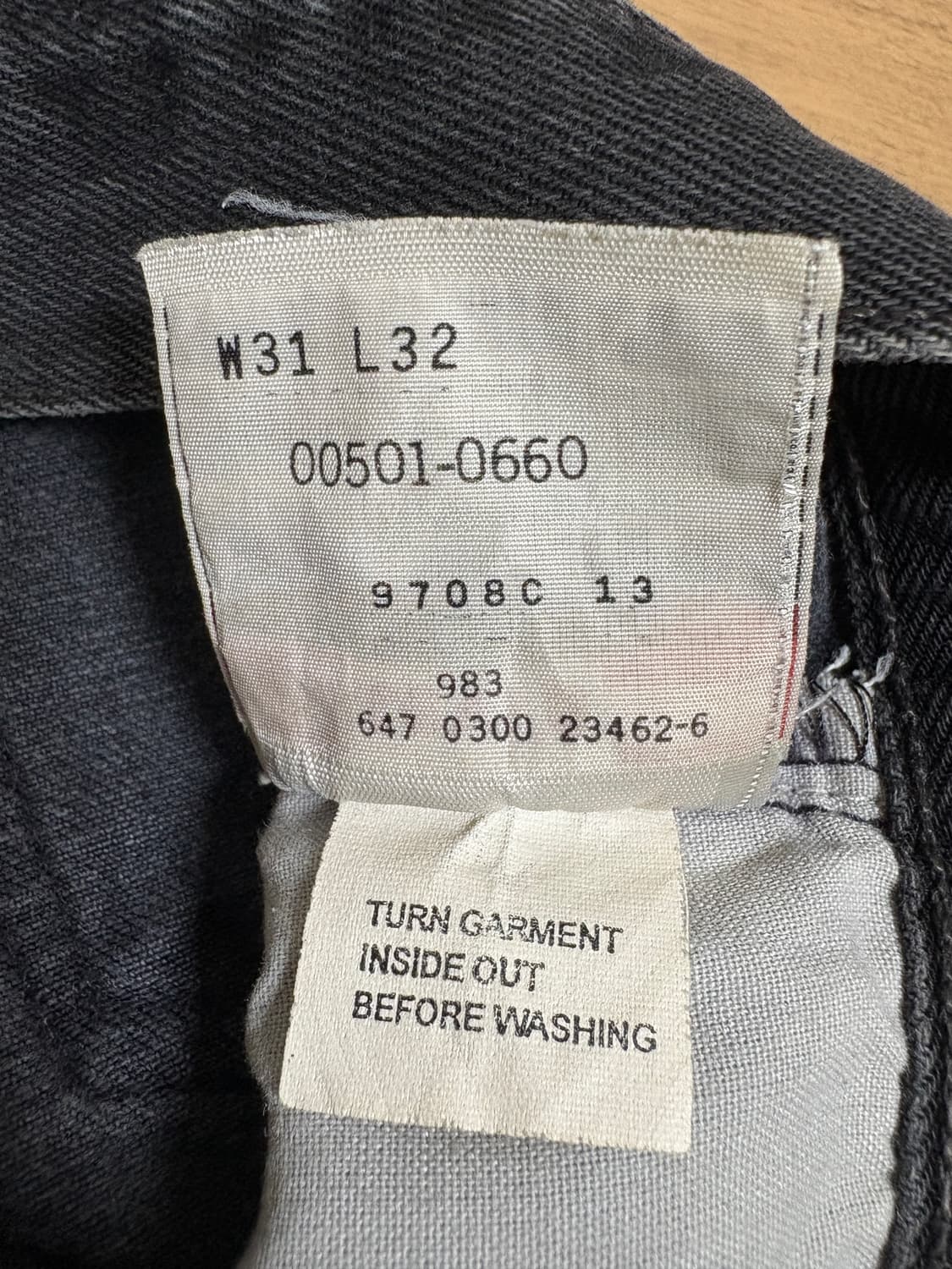 빈티지 리바이스 501 90-00s 흑청데님 상품이미지5