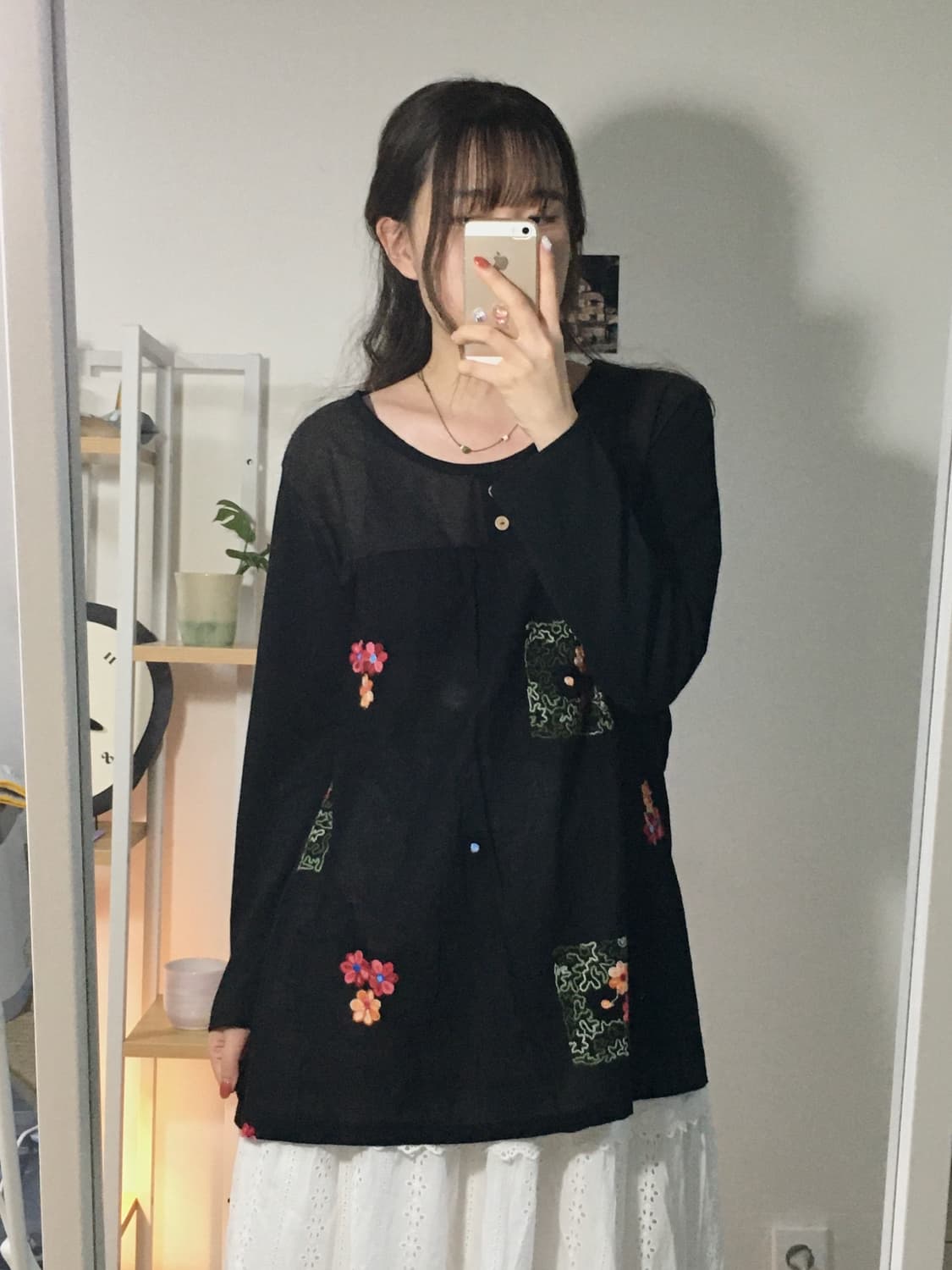 네이처 자수 블랙 top 상품이미지3