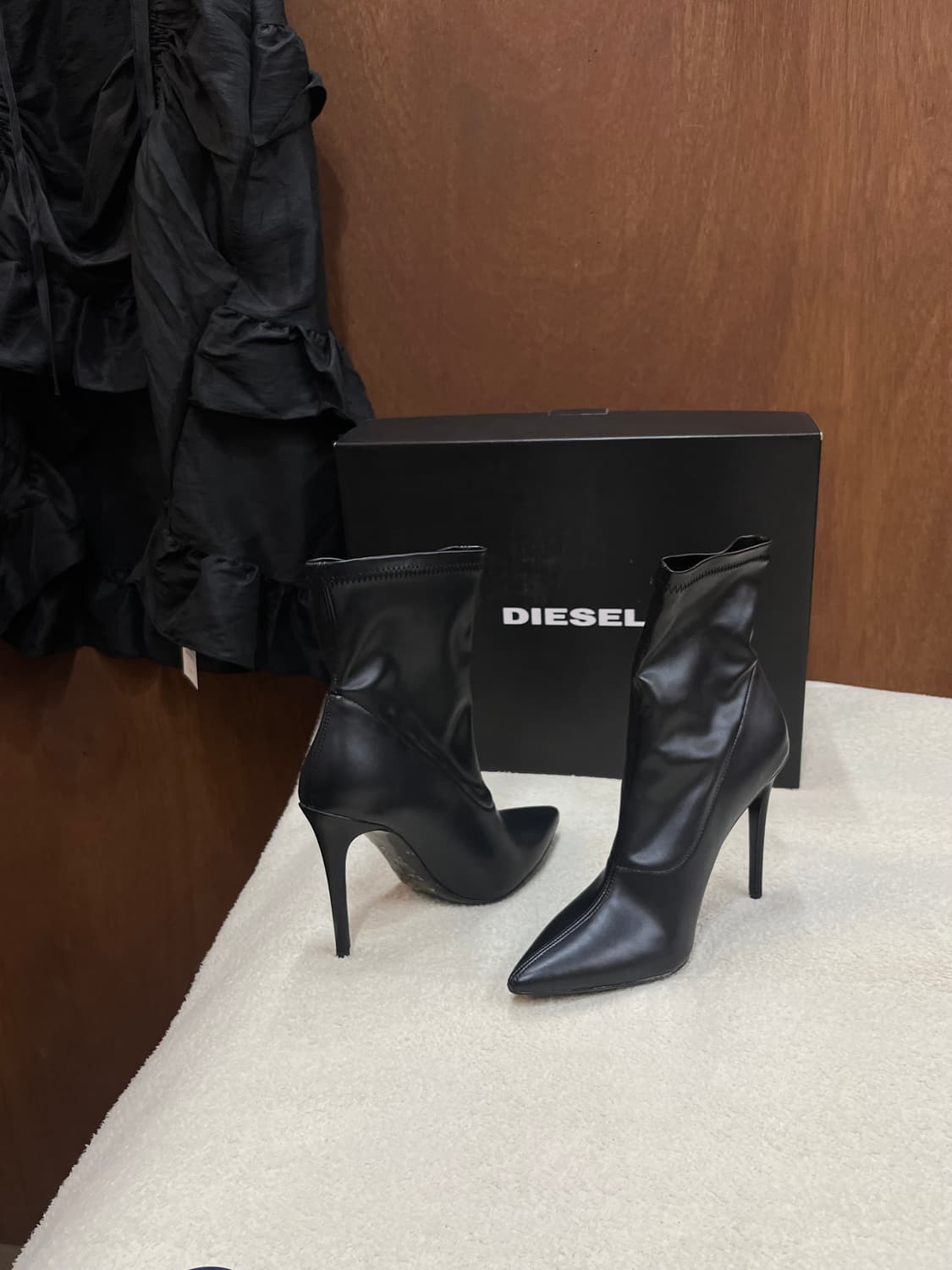 (데드스탁)DEISEL 디젤 부츠 힐 블랙 상품이미지3