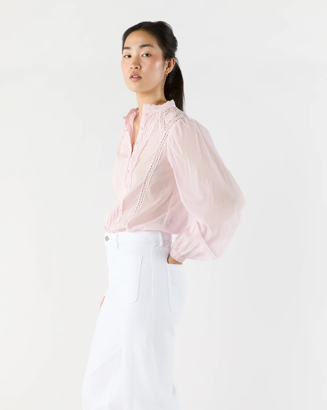 이자벨마랑 레이스 블라우스 핑크 새상품 상품이미지2