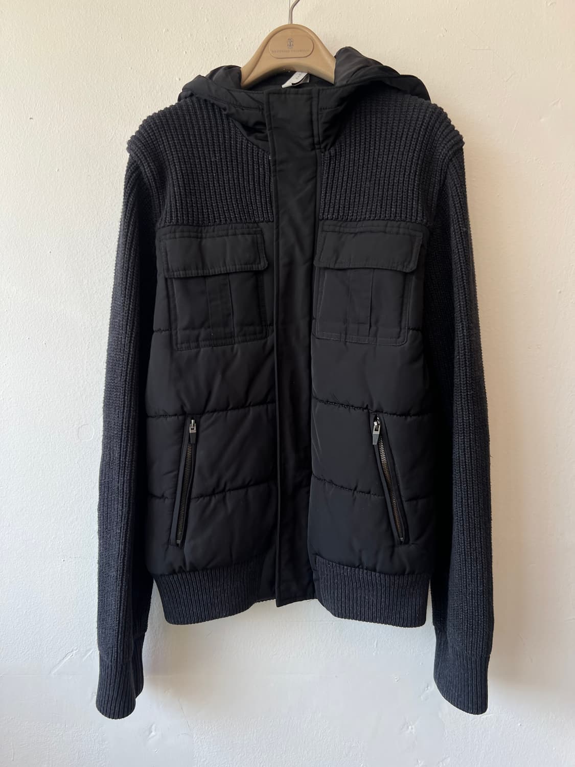 자라 남성 블랙 후드니트점퍼 간절기점퍼 상품이미지2