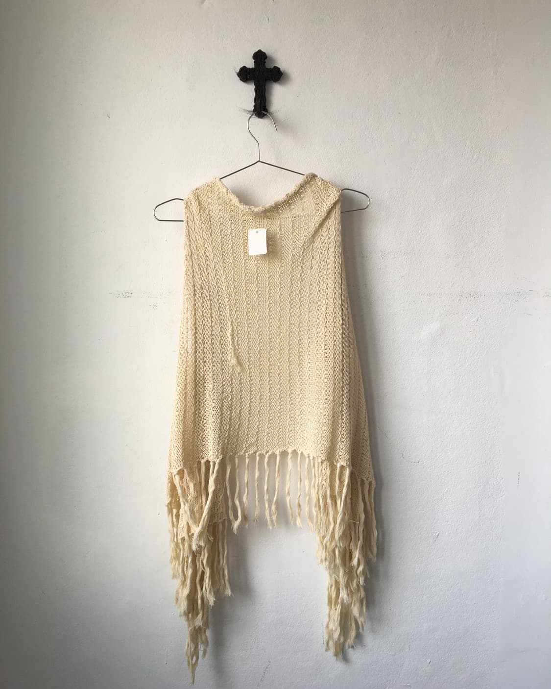 Fringe knit open vest 상품이미지2