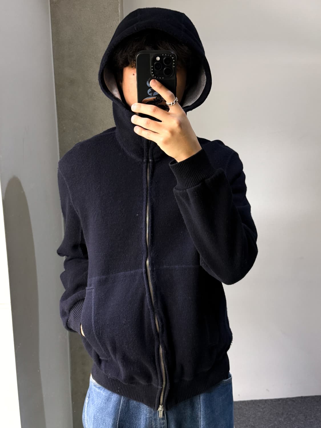 씨피컴퍼니 투웨이 울 블렌디드 니트 후드집업 상품이미지2