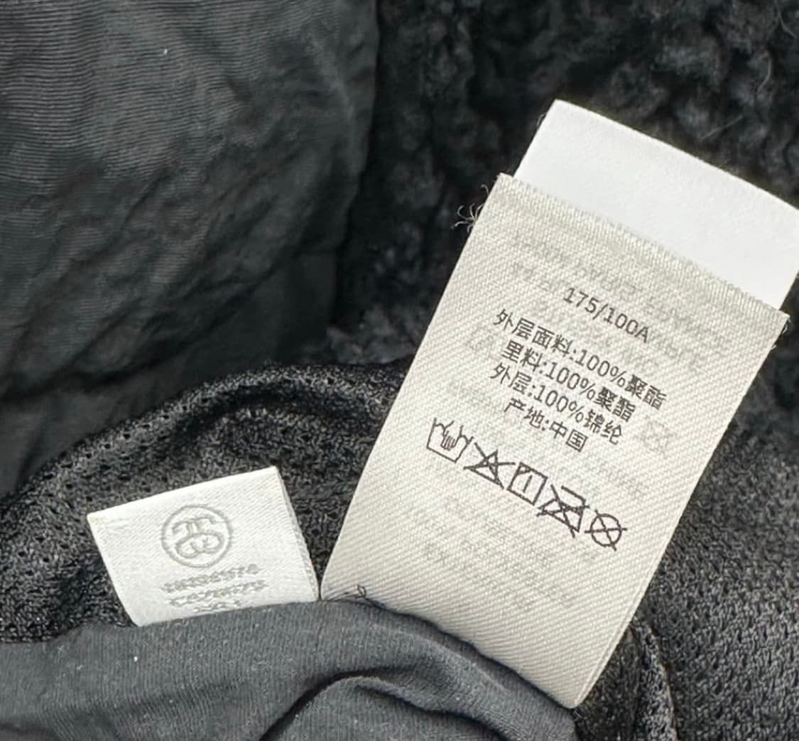 스투시 쉐르파 패널드 후드 자켓 블랙 후리스 플리스 빠글이 상품이미지4