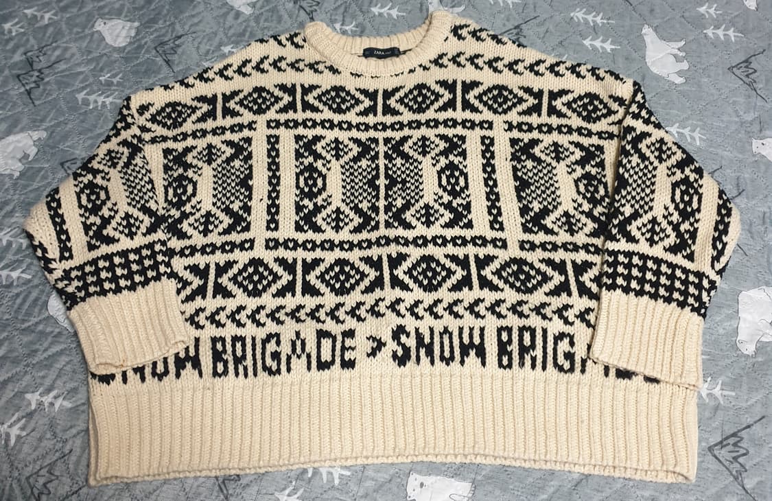 자라 블랙라벨 오버사이즈 혜비 니트 스웨터 (S) 상품이미지1