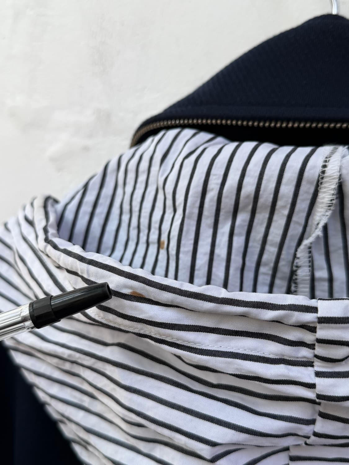 The Shop TK 네이비 스트라이프 후드 슬림 자켓 L 상품이미지7