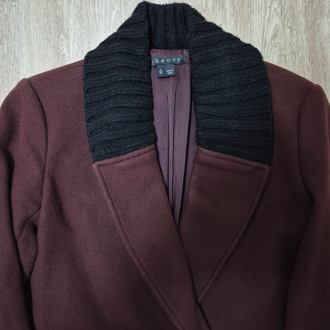 띠어리 여성 럭셔리 하이브리드 니트넥 더플 코트 (55) 상품이미지2