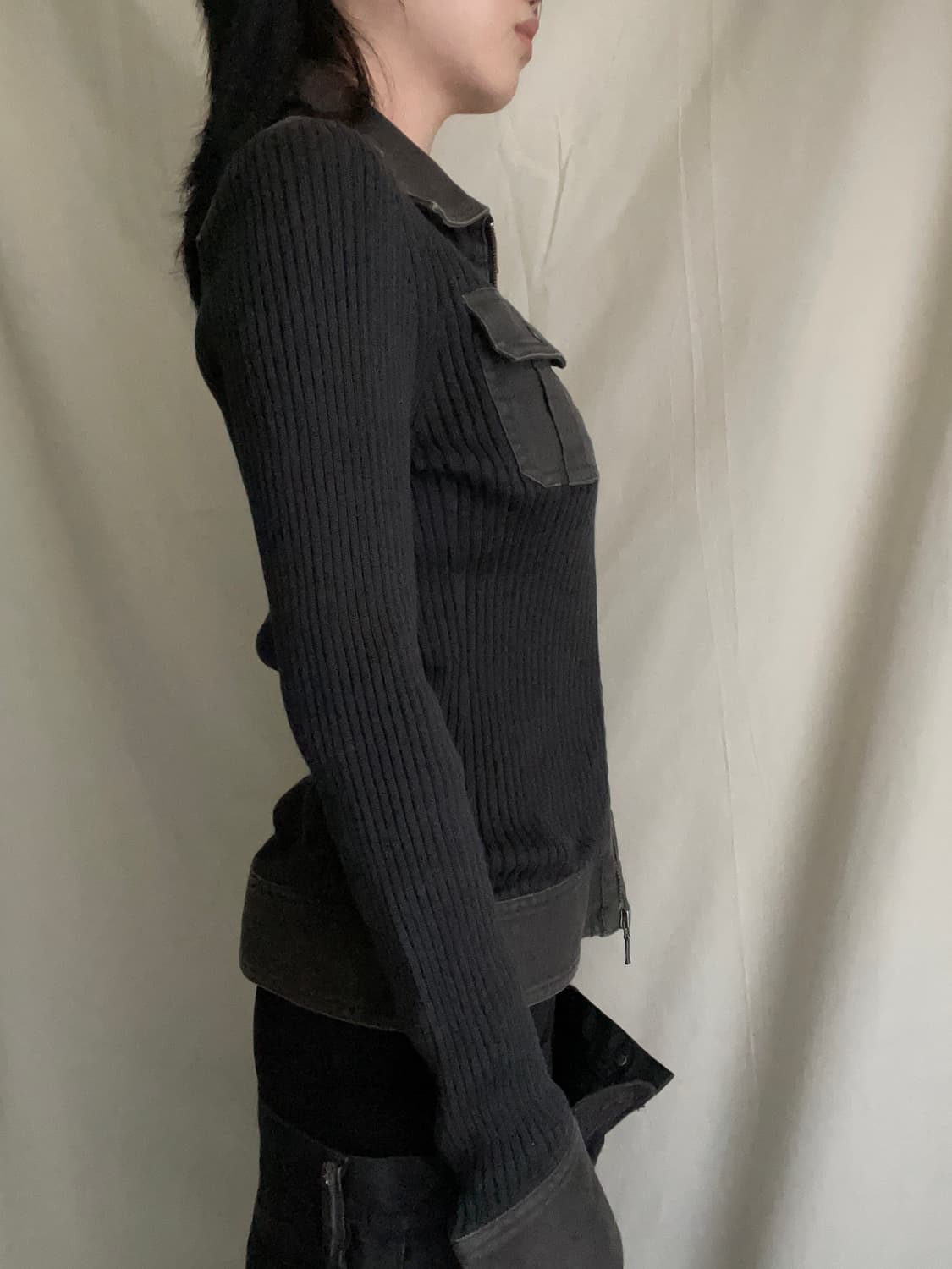 Two-way brown knit zipup 상품이미지5