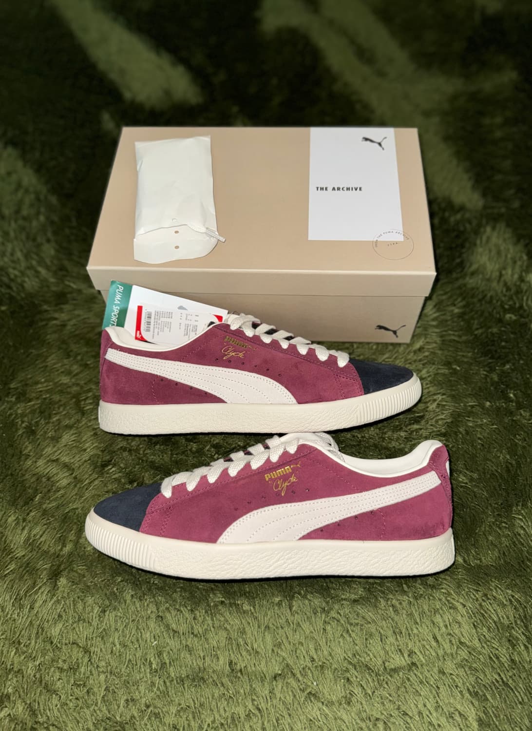 [280] 푸마 클라이드 OG 아카이브 퍼플 다크 재스퍼 아이보리 상품이미지1