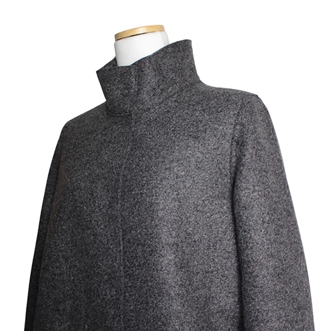 Harris Wharf London 그레이 프레스드 울 코트 42 상품이미지4