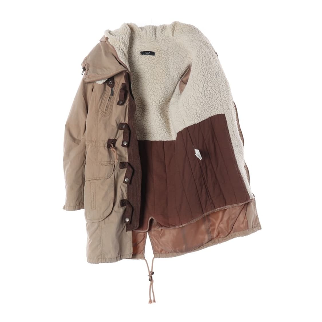 HUM 빈티지 무드 덤블 안감 버클 디테일 후드 야상 상품이미지2