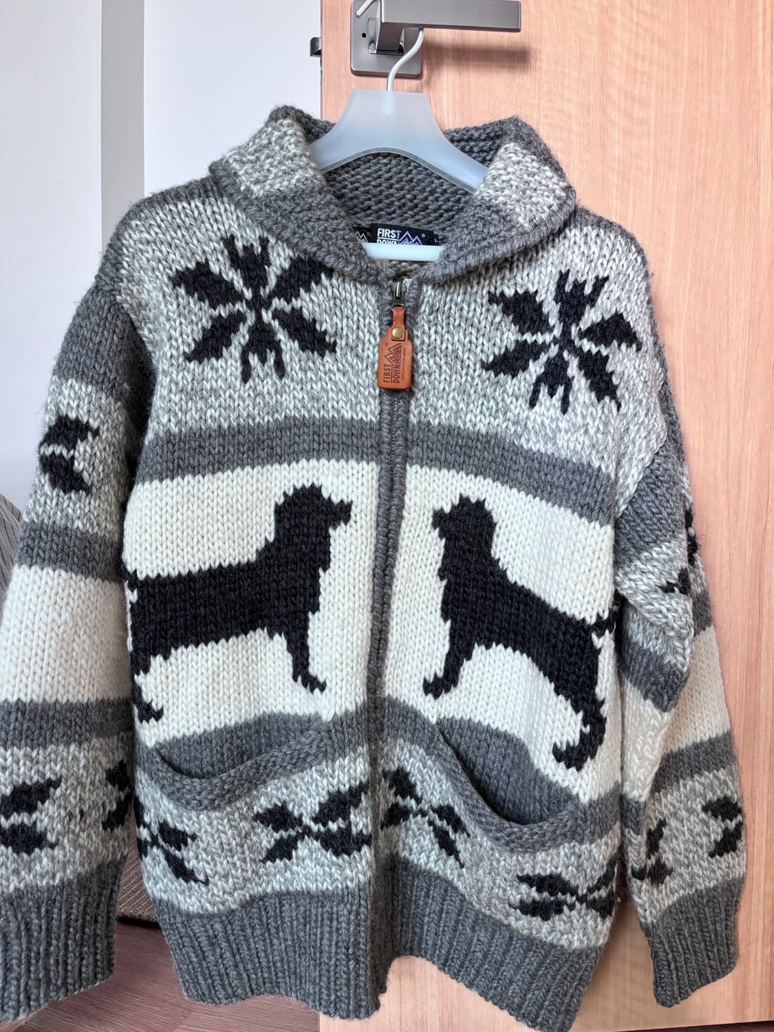 빈티지 대장템 퍼스트다운 리트리버 눈꽃 코위찬 집업 상품이미지5