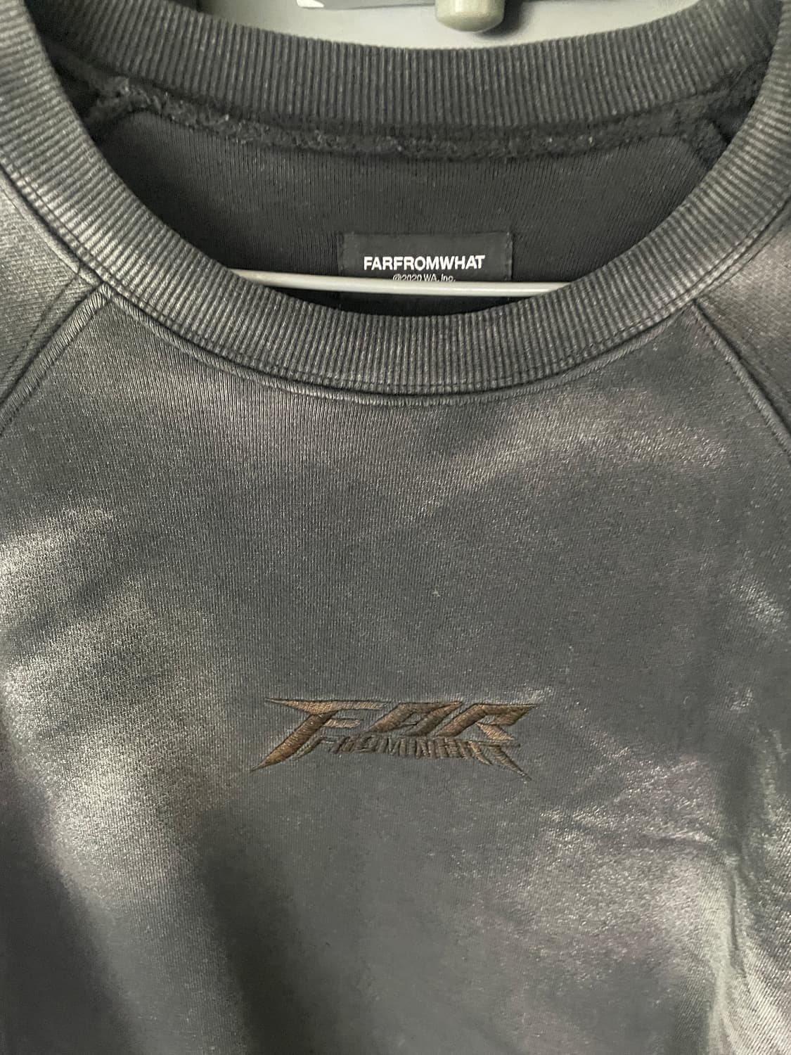 파프롬왓 파 워시드 패치 스웻 스웨트셔츠 맨투맨 블랙  상품이미지5