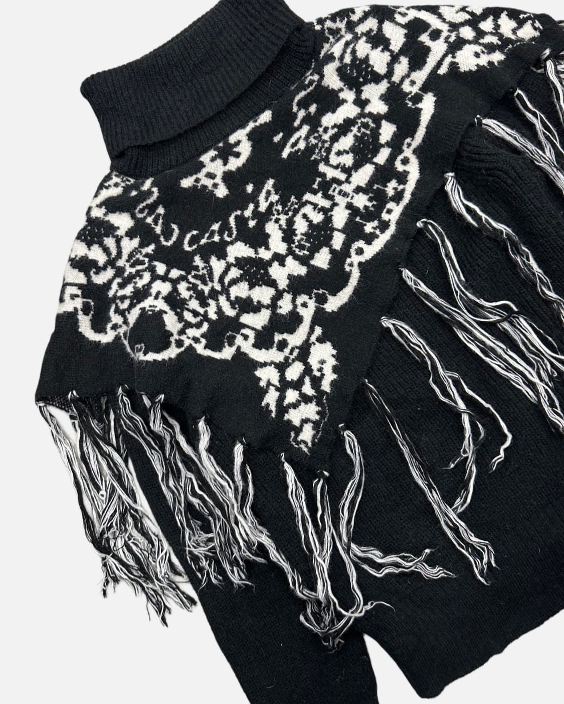 fringe pancho turtle-neck knit 상품이미지3