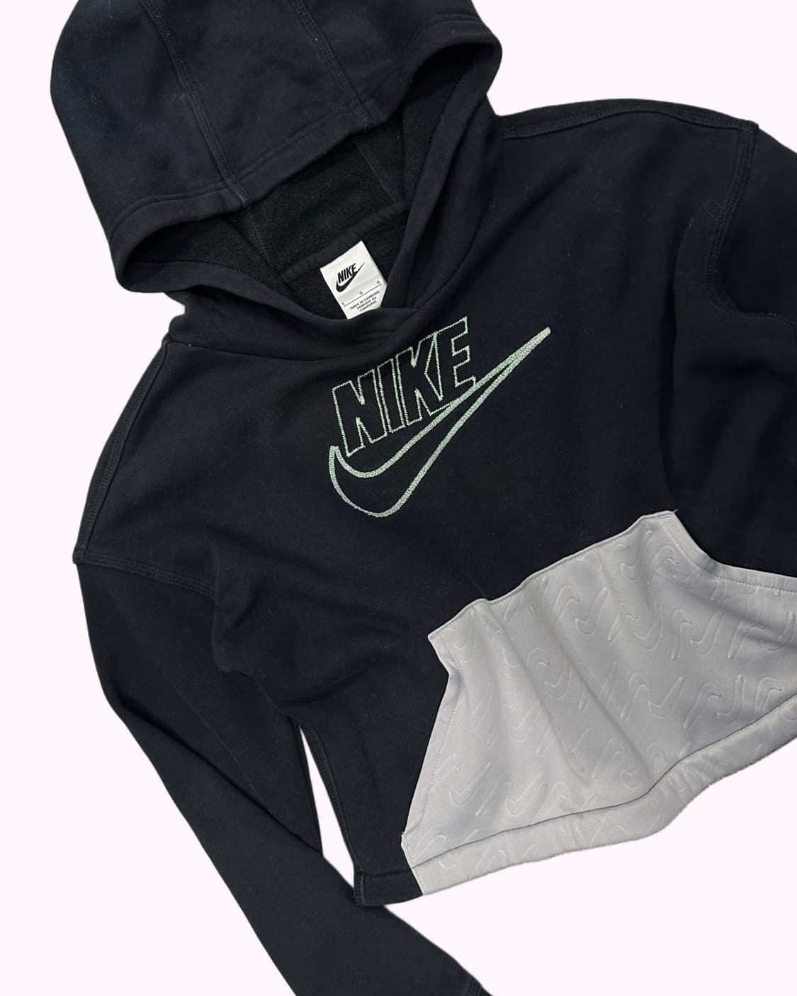 NIKE logo crop hood t-shirt 상품이미지3