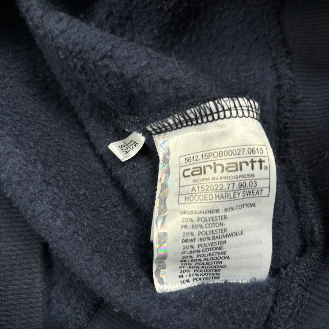 칼하트 WIP 네이비컬러 후드티 상품이미지5