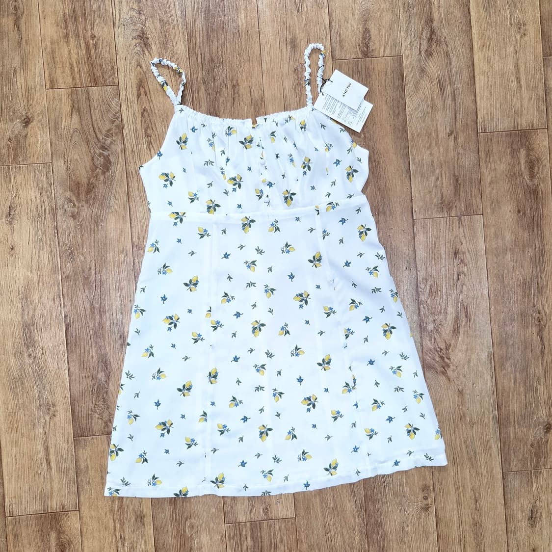 앤유(AND YOU) 산타루시아 셔링 슬리브리스 원피스 55-66 새상품 상품이미지6