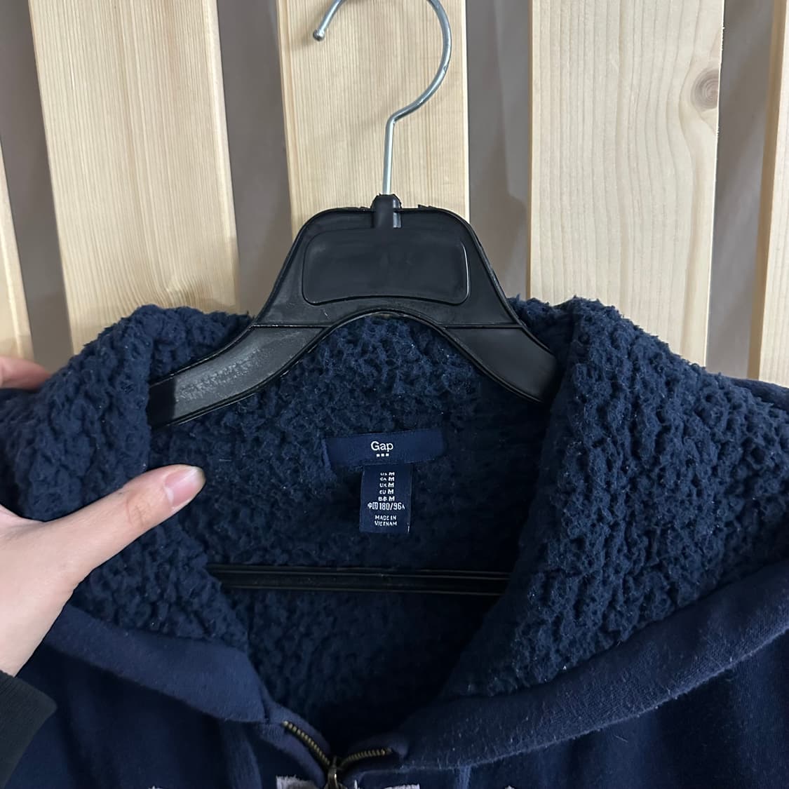 (M) GAP 갭 네이비 양털 후드집업 상품이미지4