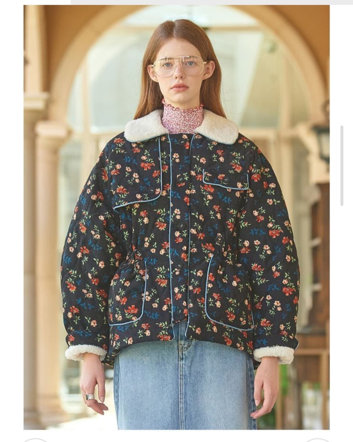 바이탈싸인 플라워 코듀로이 플리스 자켓  상품이미지3