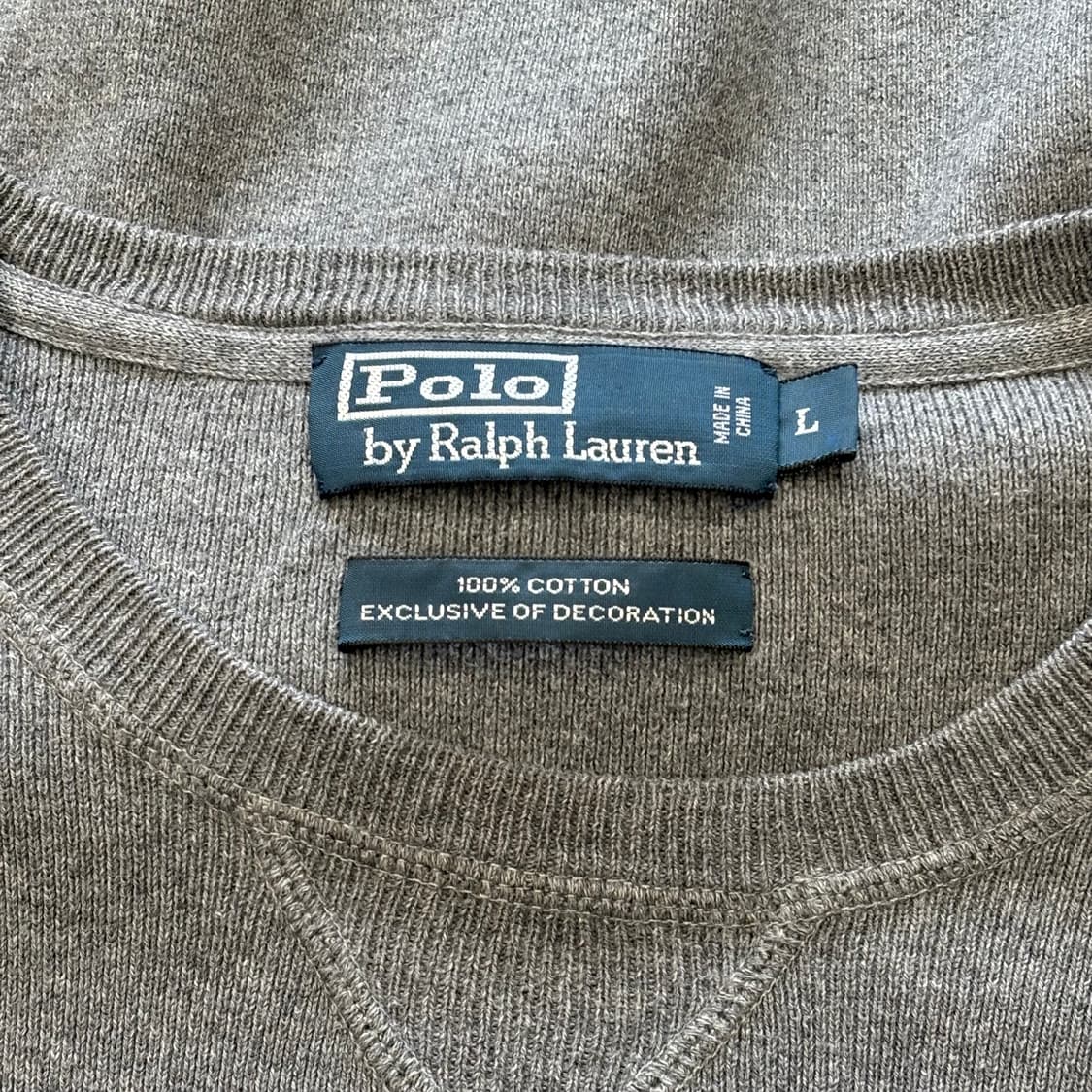 Polo Ralph Lauren 코튼 그레이 라운드넥 니트 상품이미지3