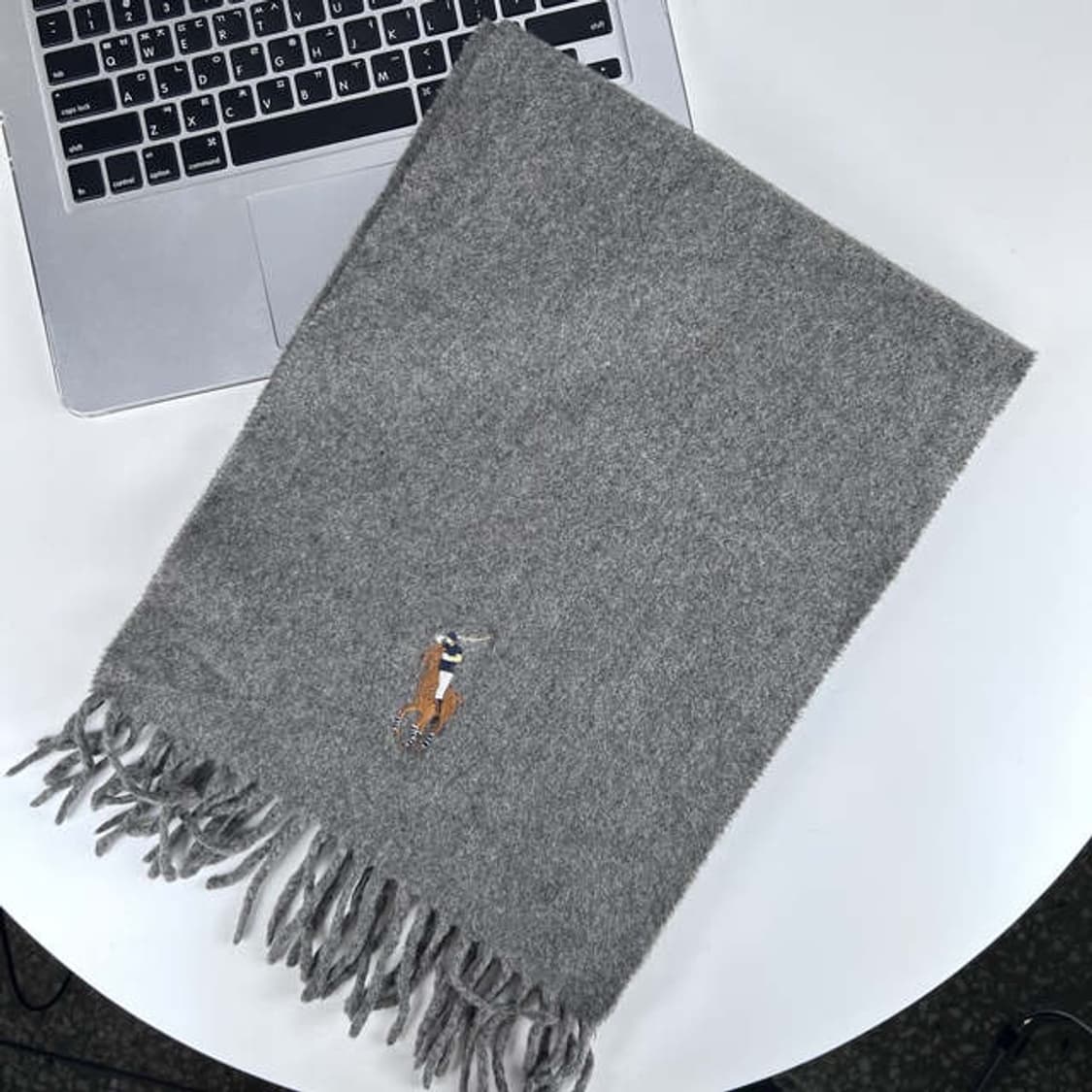 6913 - 폴로 랄프로렌 빅로고 그레이 머플러 상품이미지3