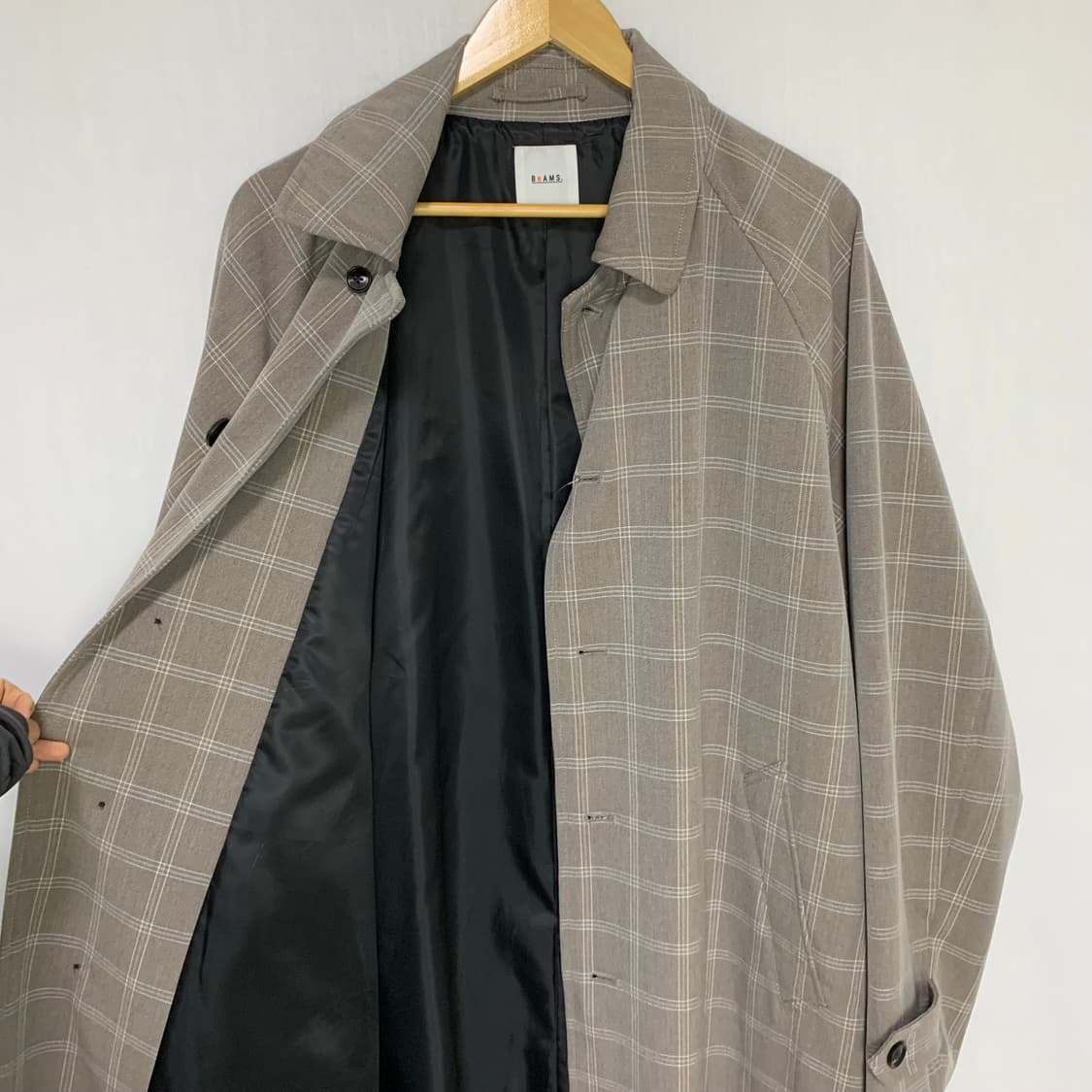 빔즈 JPN 빈티지 롱 체크 블레이저 트렌치 코트 L 남녀공용 상품이미지7