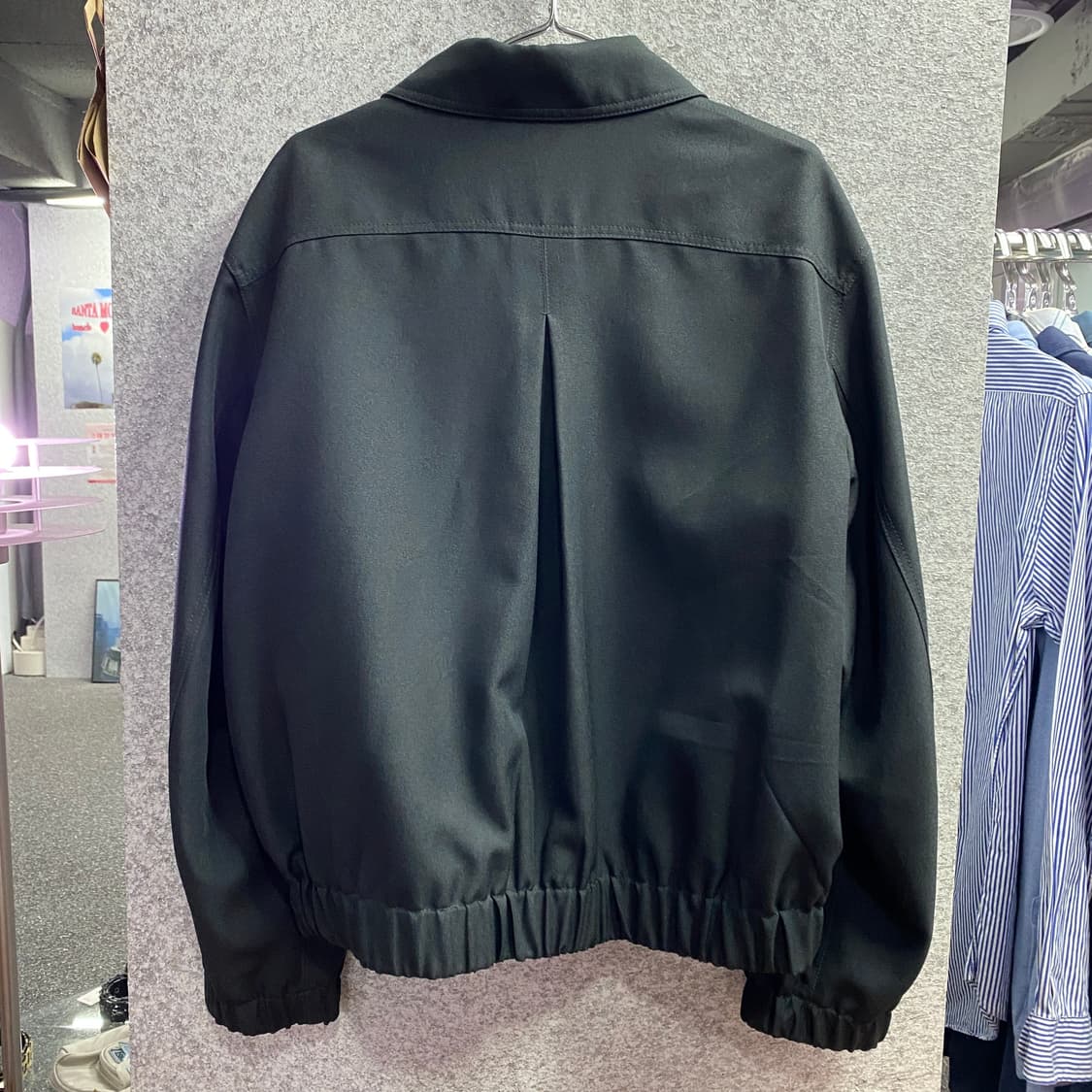 인사일런스 포인티드 칼라 블랙 블루종 자켓 B3978 상품이미지4