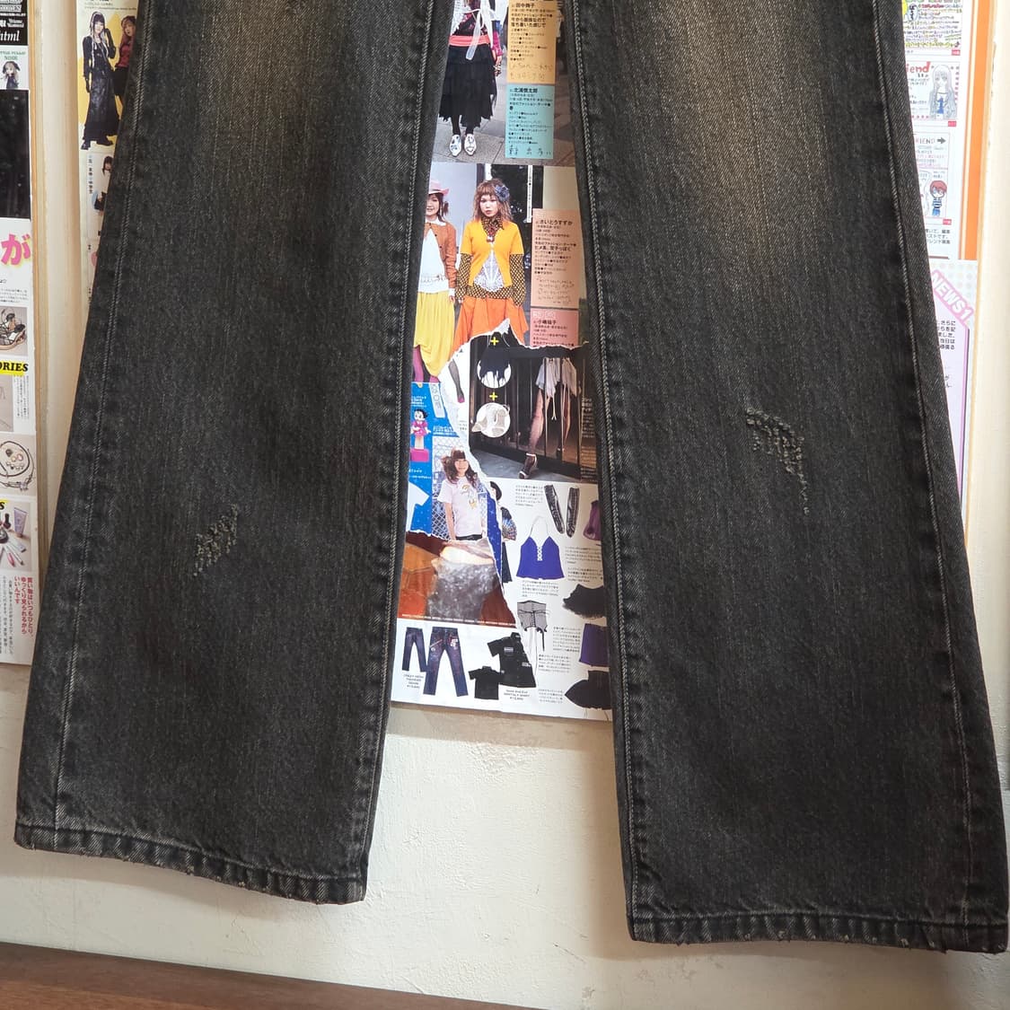 빈티지 샌드워싱 데미지 그레이 부츠컷 팬츠 상품이미지7