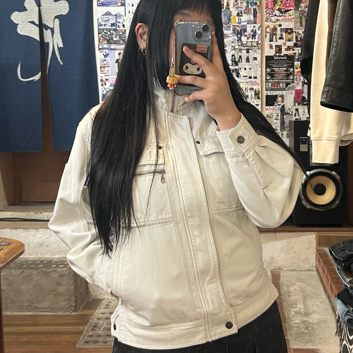 JPN 아이보리 포켓 포인트 워크 자켓 상품이미지1