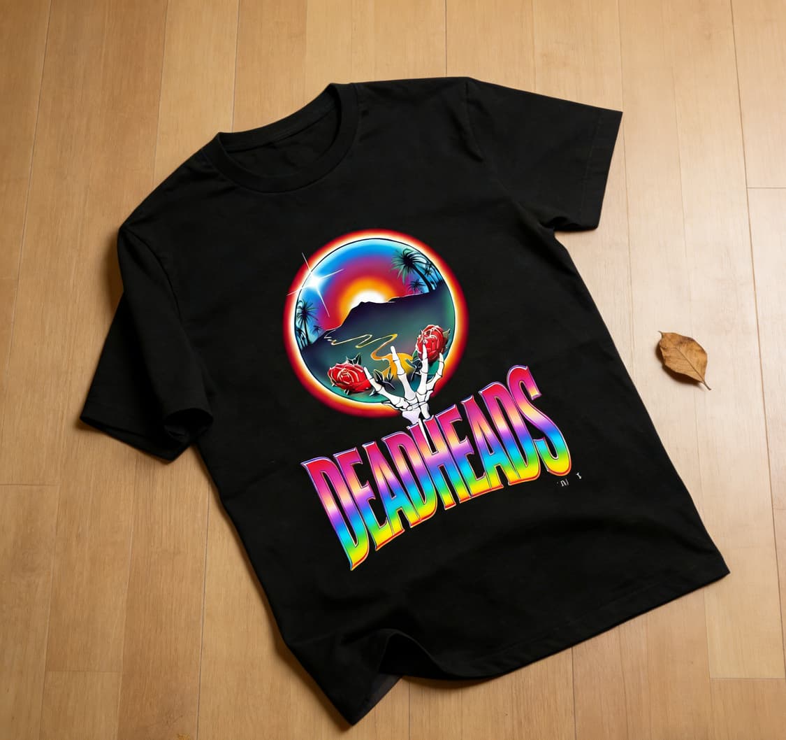 [새상품 M사이즈] Deadheads 커스텀 반팔 (라인보우 그래픽) 상품이미지3