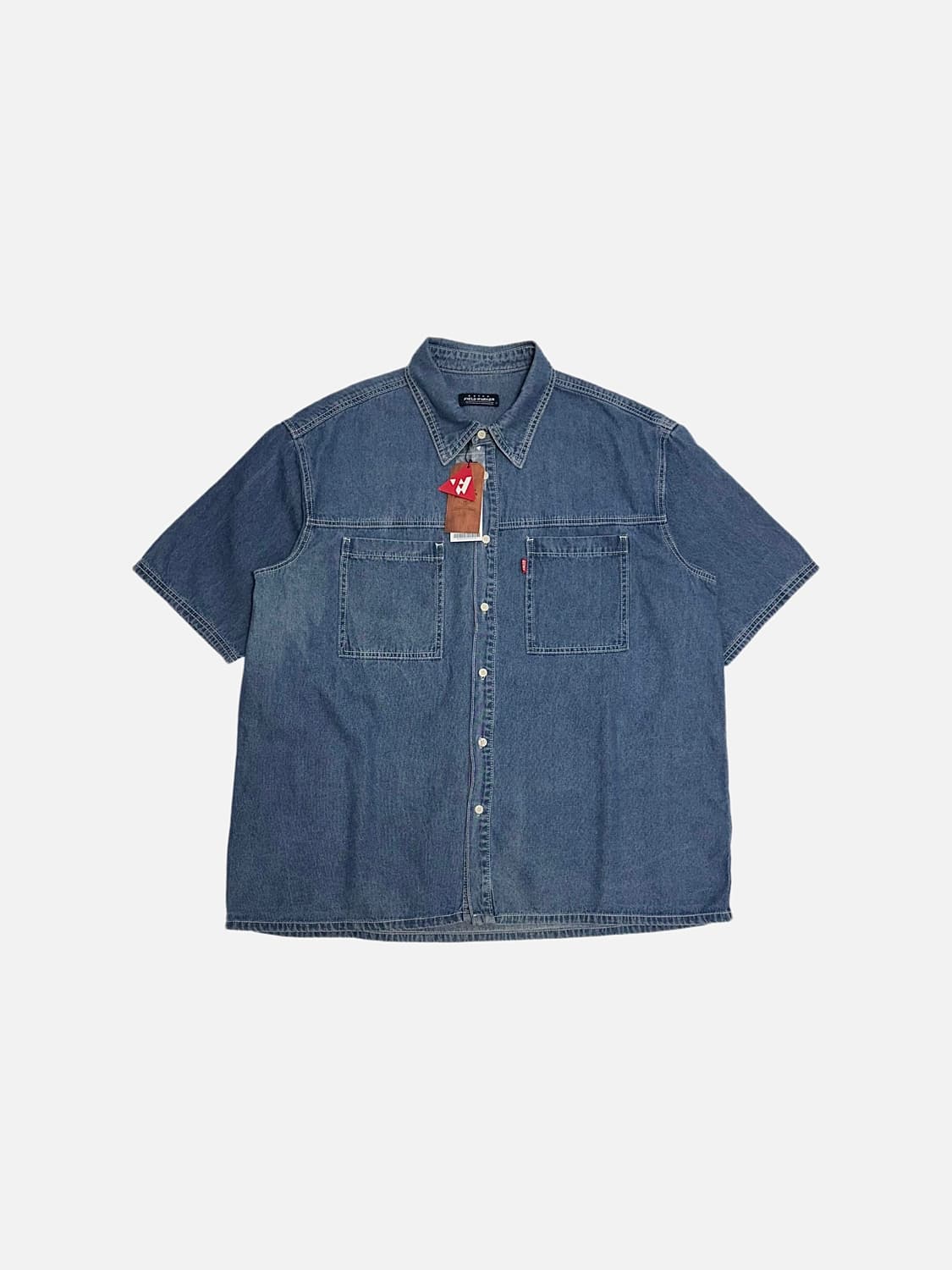 필드워커 포켓 데님 반팔 셔츠 워크 청남방 상품이미지3