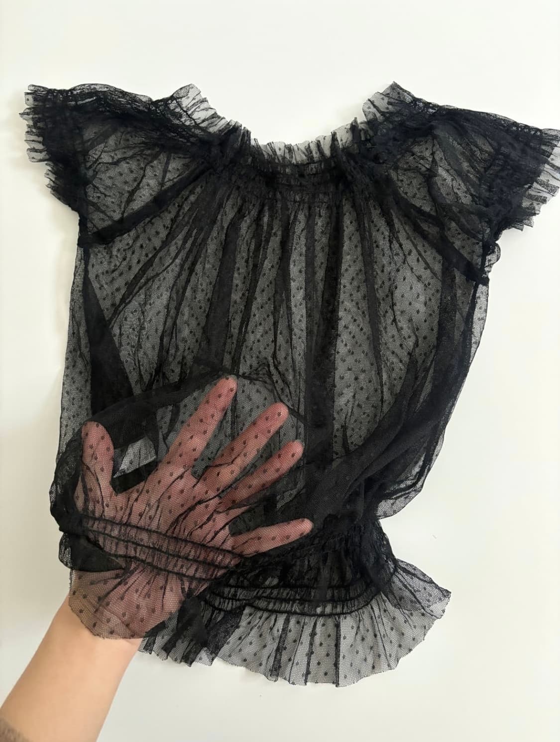 Vintage dot see-through blouse 상품이미지2