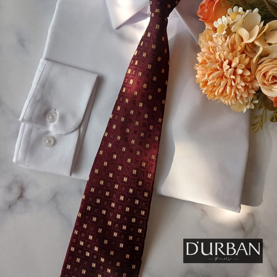 더반 실크 버건디 스퀘어 자카드 넥타이 9.2cm A+등급 A19112
 상품이미지1