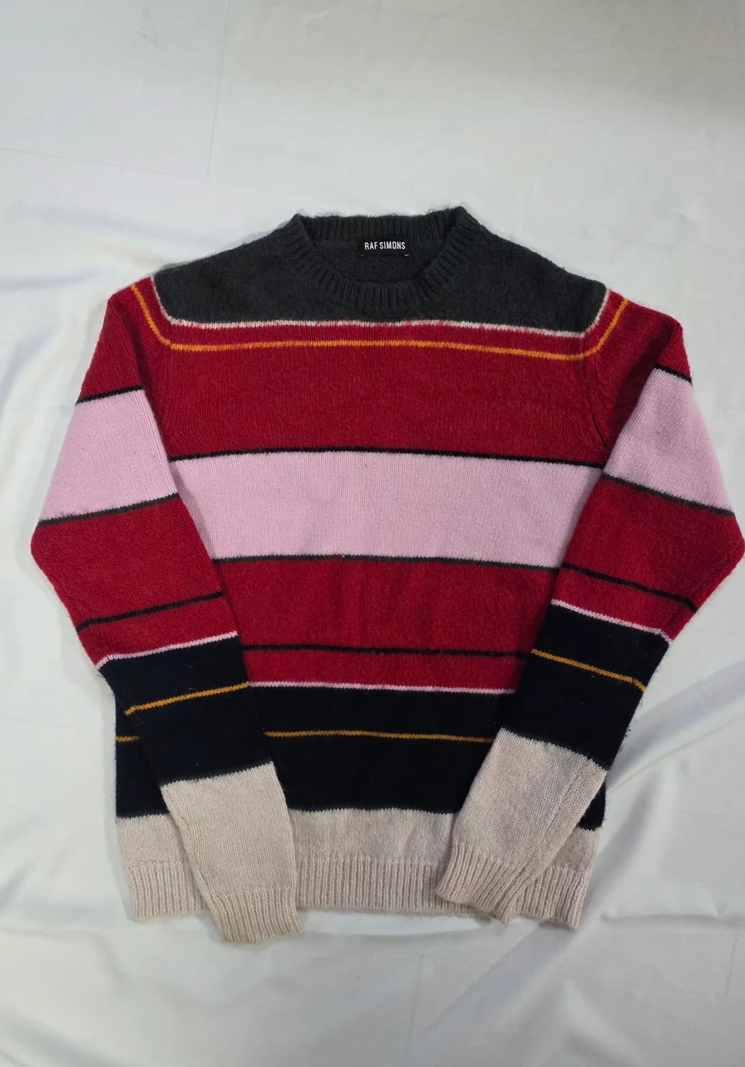 [Raf Simons] 라프시몬스 스트라이프 모헤어 컬러블럭 스웨터 상품이미지2